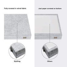 STYLIFING Clear Lid Velvet 24 Grid Jewelry Tray