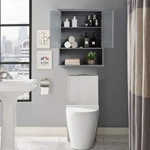 Tangkula Wall Mount Bathroom Cabinet Wooden Medicine