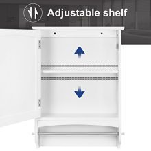 Bathroom Storage Cabinet with Rod and Adjustable Shelf