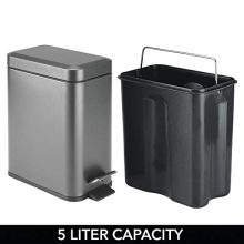 mDesign 1.3 Gallon Rectangular Slim Profile Steel Step