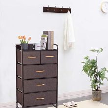 DHMAKER Tall Dresser Storage Chest, 4-Tier 5-Drawer