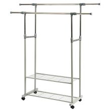 HOME BI Adjustable Garment Rack with 2 Tier