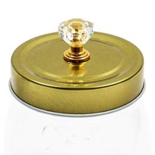 Glass Vanity Canisters with Gold Lids, Mason Jar Bathroom Set