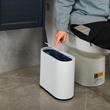 KLGO 10 Liter Slim Plastic Trash Can with Lid