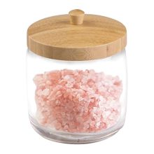 mDesign Glass Bathroom Vanity Storage Organizer Canister Jar