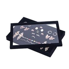 Velvet Stackable Jewelry Organizer Tray Set – Perfect for Rings, Earrings, and Necklaces – Adjustable Compartments for Custom Storage