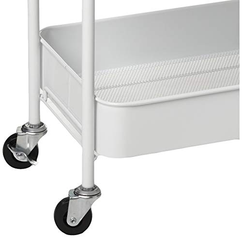 CAXXA 3-Tier Rolling Metal Storage Organizer - Mobile Utility Cart