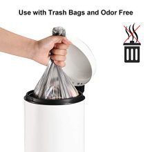Mini Trash Can with Soft Close Lid – Anti-Fingerprint Stainless Steel Pedal, Removable Inner Wastebasket, 0.8Gal for Bathroom & Small Spaces