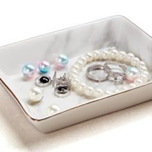Nordic grey striped marble plate - Ceramic jewelry tray