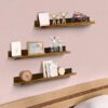 Maximize Your Space – 24” Floating Wall Shelves Set of 3 with Picture Ledge, Rustic Wood