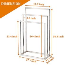 DECLUTTR 3-Tier Chrome Freestanding Towel Rack – Rustproof, Sleek & Space-Saving Bathroom Organizer