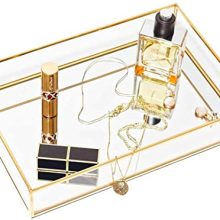 CHICHIC Gold Mirror Tray Jewelry Organizer Vanity Tray Jewelry