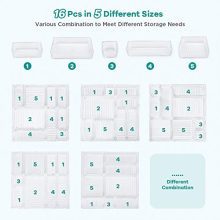 Kootek 16 Pcs Desk Drawer Organizer Set 5-Size Bathroom Drawer