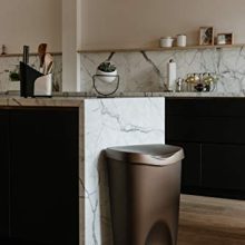 Umbra , Bronze Brim Large Kitchen Trash Stainless Steel