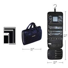 Velvet Hanging Jewelry Organizer Roll with Hook Foldable