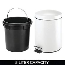 mDesign Modern 1.3 Gallon Trash Can Wastebasket