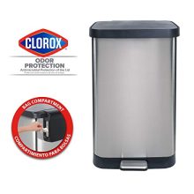 Extra Capacity Stainless Steel Step Trash Can with Clorox Odor Protection - 20 Gallon