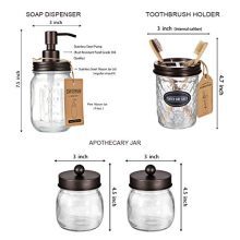 Storage Organizer Basket Premium Mason Jar Bathroom Accessories Set