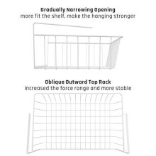 Under Shelf Basket, iSPECLE 4 Pack White Wire Rack