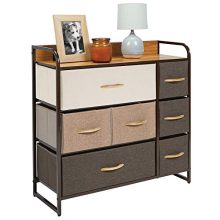 mDesign Wide Dresser Storage Chest, Sturdy Steel Frame