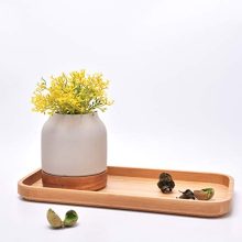 Bamboo Wood Serving Tray, Decorative Coffee Table Tray