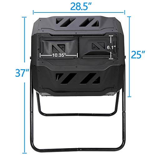Dual Chamber Large Composting 43 Gallon