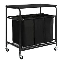 Laundry Sorter Cart with Ironing Board with Side Pull