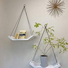Modern Living Wood Floating Shelves -Set of 2 Solid Wooden Hanging Shelves
