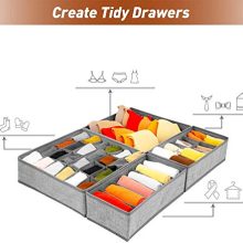 Criusia Drawer Organizer, 4 Set Foldable Underwear