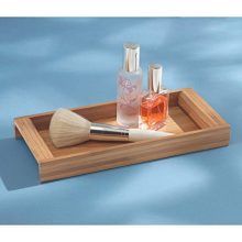 Chic Bamboo Organizer Tray - A Stylish Solution for Makeup Essentials and Bathroom Accessories