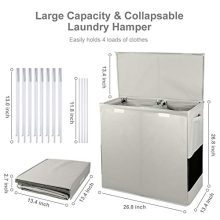 Double Laundry Hamper with Lid and Removable Laundry Bags