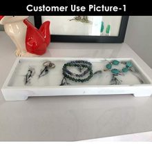 eyewin White Vanity Tray Stone， Kitchen Bathroom Resin Tray