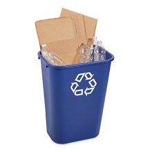 Blue Plastic Resin Deskside Recycling Can, 10 Gallon