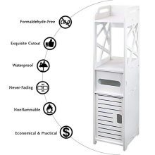 Floor Corner Storage Cabinet with Doors and 2 Tier Shelves