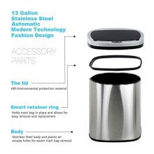 13 Gallon Touch-Free Automatic Stainless-Steel Trash