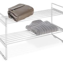 Whitmor 2 Tier Stackable Closet Shelves - Chrome