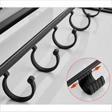 Aluminum Shelves Rectangle 1 Tier Rack Wall Mounted Black