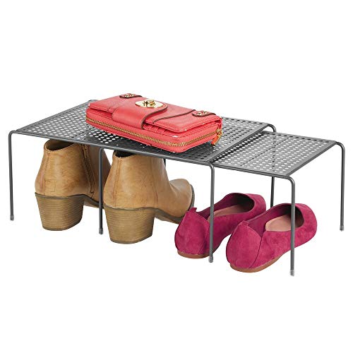 mDesign Modern Adjustable Metal Closet, Cabinet