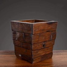 Handmade Solid Wood Vintage Recycle Bin for Home & Office – Elegant Square Design