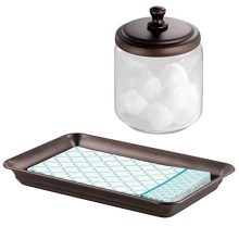 Organizer Canister Jar Set for Cotton Swabs, Cotton Rounds