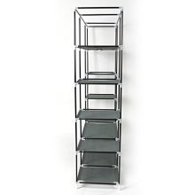 5-Layer Portable Clothes Wardrobe with Hanging Rack and 12 Storage