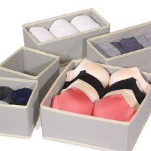 Foldable Cloth Storage Box Organizer Set – 6-Pack Fabric Bins for Closet, Drawer & Dresser – Ideal for Garments, Underwear, Socks, Bras & More