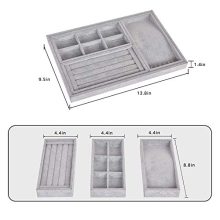 VIEFIN Velvet Stackable Jewelry Tray, Earring Drawer