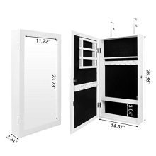 Jewelry Cabinet Armoire Wall-Mounted with Mirror