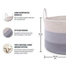 Blanket Storage Basket with Long Handles Extra Large Baskets