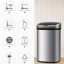 Automatic Touch-Free Kitchen Trash Can – 13 Gallon Stainless Steel Waste Bin for a Hygienic and Convenient Life! 🌟