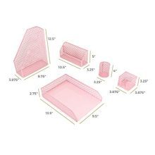 Blu Monaco Office Supplies Pink Desk Accessories for Women