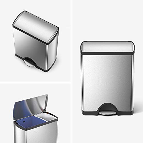 Dual Compartment Recycling Kitchen Step Trash Can