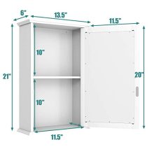 TANGKULA Mirrored Bathroom Cabinet, Wall Mount Storage Cabinet