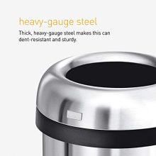 simplehuman 60 Liter / 16 Gallon Bullet Open Top Trash Can